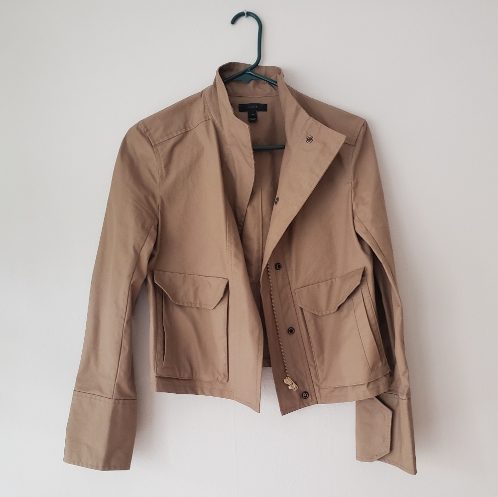 J Crew tan cotton jacket sz 4